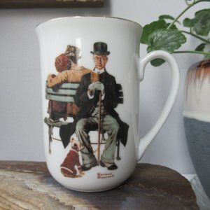 Porcelain Mug Norman Rockwell Collection "Park Bench"